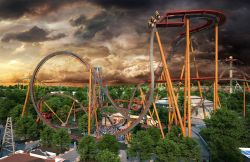 Rollercoaster at amusement park in San Antonio, TX near Altamonte Apartments