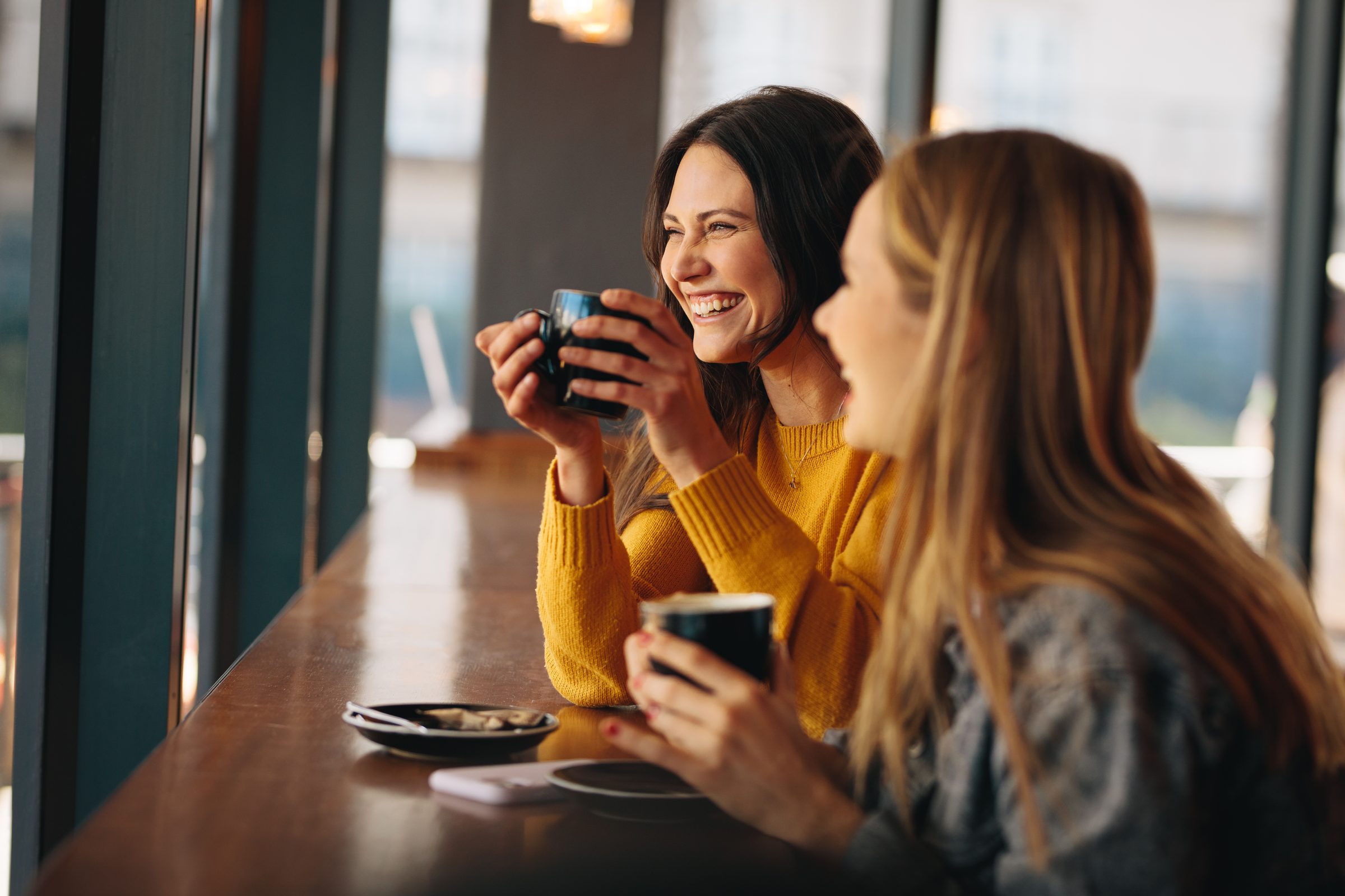 Women eating at restaurant
